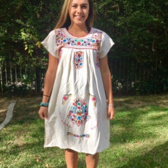 white mexican dress